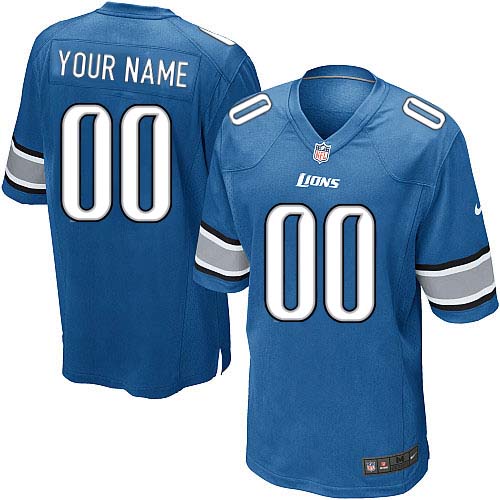 Youth Elite Nike Jersey Light Blue Home - Customized NFL Detroit Lions